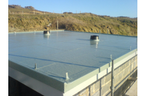 Finished fibreglass roof. The clients intend laying turf - St. Davids