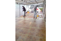 Base matting being laid - Carmarthen